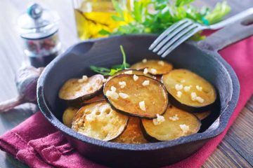 Gegrilde aubergine van de plancha