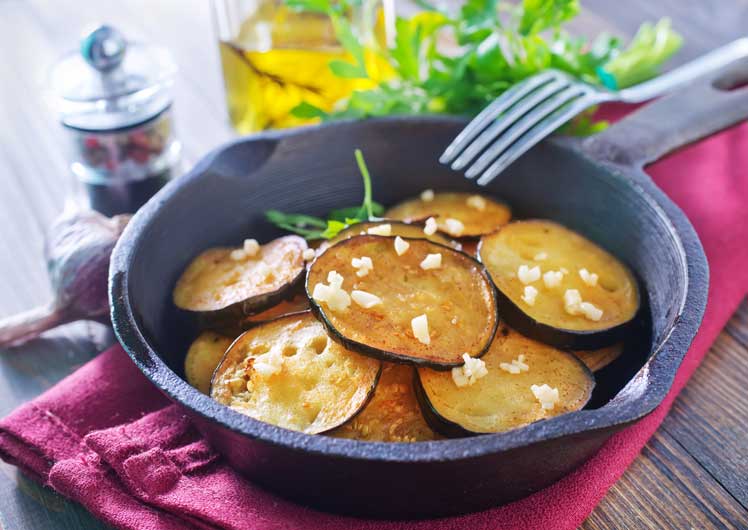 Gegrilde aubergine van de plancha